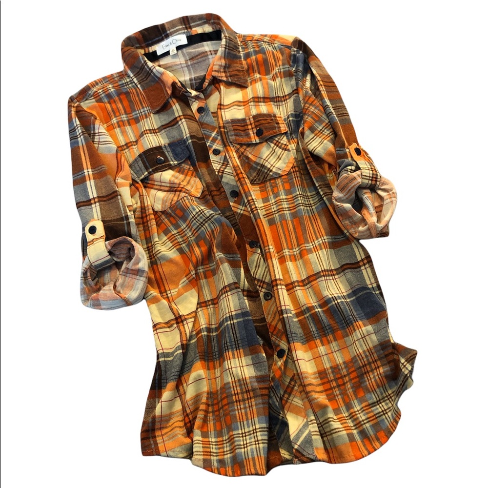 Plaid button up size M